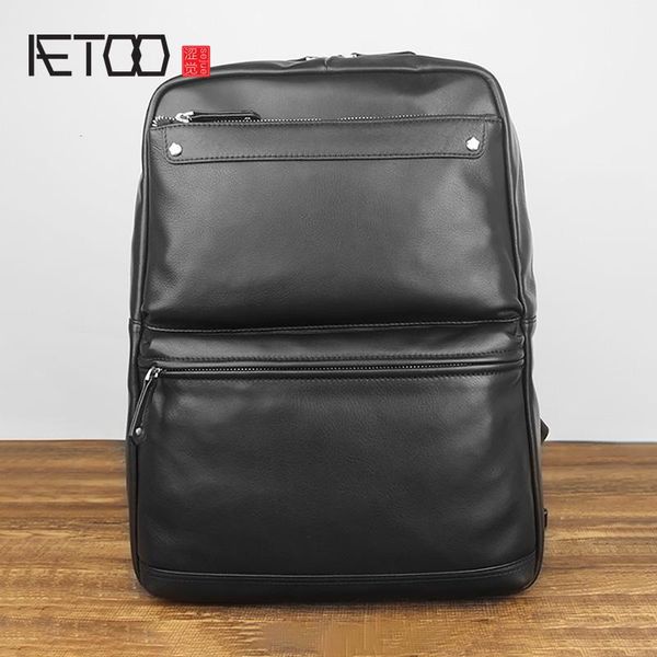 

backpack aetoo leather casual backpack, business large-capacity computer bag, fashionable school bag