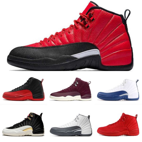 

university gold 12 12s men basketball shoes indigo starfish reverse flu game taxi mens trainers sports sneakers size 7-13slgg