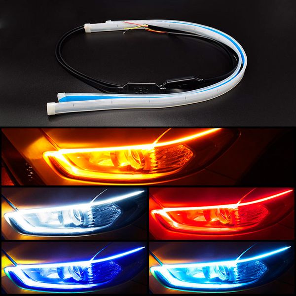 Auto Led DRL Luci di marcia diurna Indicatori di direzione DRL Led Strip Accessori per luci per auto Freno Luci laterali Fari per auto