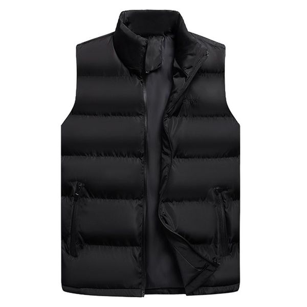 

men's vests autumn and winter vest cotton jacket sleeveless thick warm standing collar casual korean, Black;white