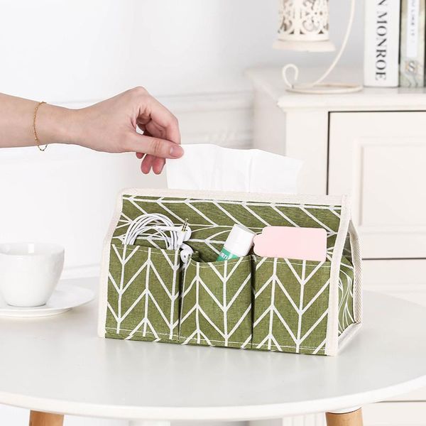 

tissue boxes & napkins waterproof cotton linen box multi-function sundries organizer tablenapkin paper container case