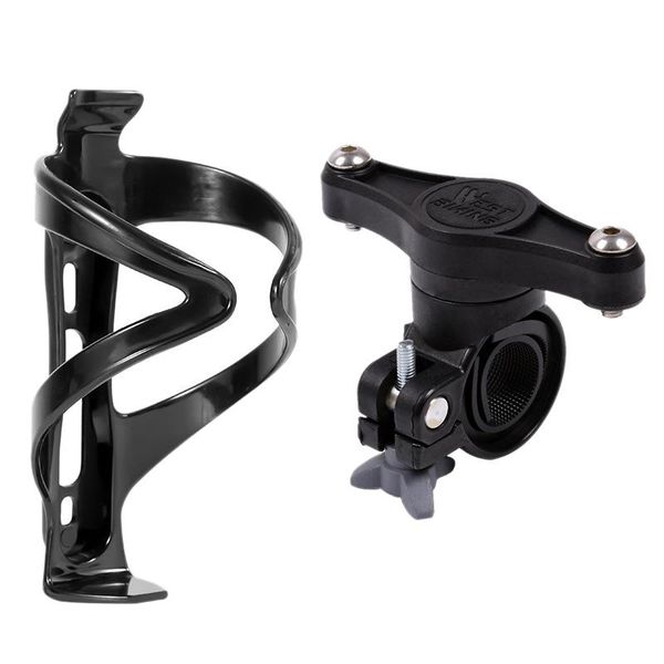 

bike water bottle holder mtb cage with 360 degree rotation handlebar seatpost mount converter bottles & cages