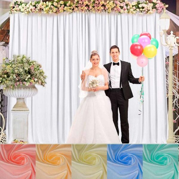 

party decoration 2.4x1.5m white sheer silk cloth drapes panels hanging curtains po backdrop wedding events diy textiles