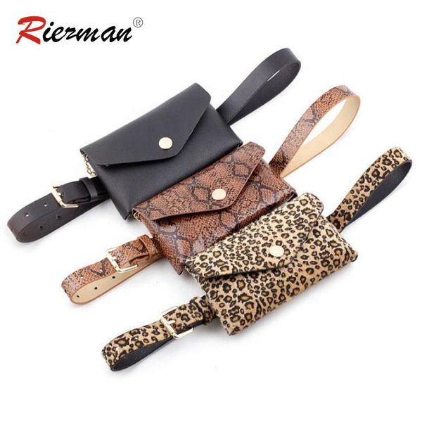 

fashion belt bags vintage waist phone pocket leather pouch lady fanny pack serpentine bag