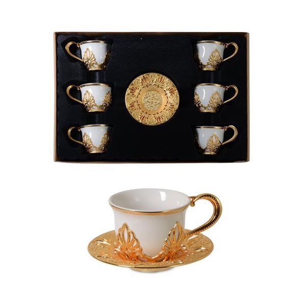 

cups & saucers 6 persons 12 pieces luxury porcelain coffee cup set / hand wash