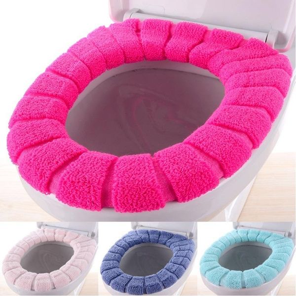 

thickened o-type toilet pad knitted pumpkin strip ring cushion bowl cover christmas bathroom seat covers