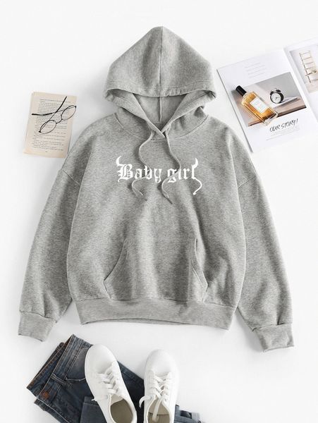 

plus letter print drop shoulder sweatshirt i8qc#, Black