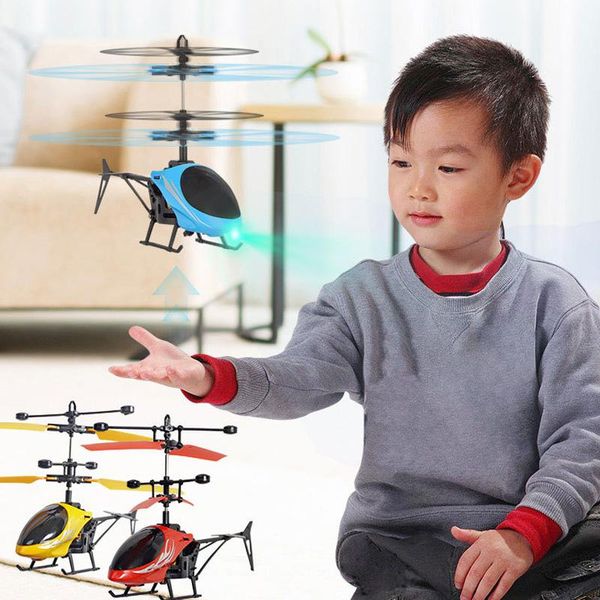 

drones mini rc drone flying helicopter aircraft suspension induction kids toy led light remote control toys for children