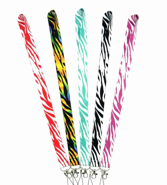 

10pcs wavy stripes lanyard keychain diy mobile phone straps usb id card badge holder keyring webbing hanging rope lariat keycord, Silver