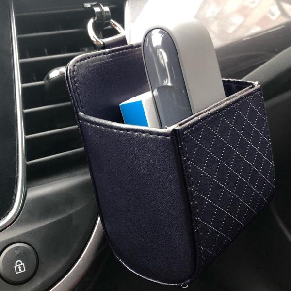 Auto Organizer Lagerung Kofferraum BACK AIR VENT Dashboard Hanging PU Leder Container Taschengläser Telefonhalter Auto Zubehör