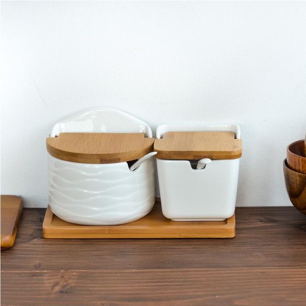 

storage bottles & jars creative european ceramic flip seasoning jar cruet salt kitchen supplies box pot container condiment
