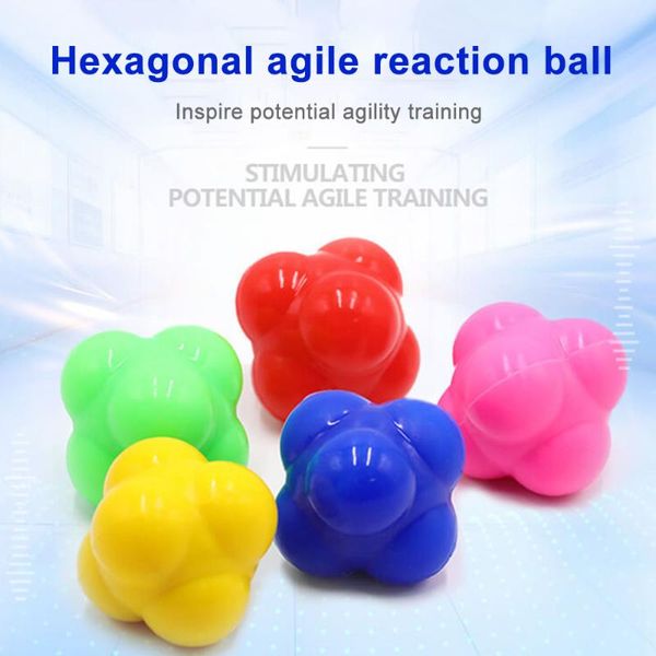 

fitness balls hexagonal reaction ball silicone agility coordination reflex exercise sports jump towards training interactive toy