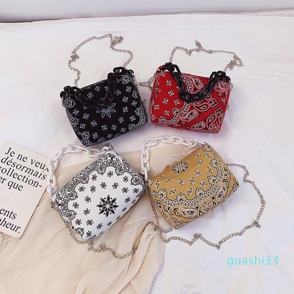 

evening bags bandana print handbags for women thick chain canvas bag designer purse spring sac