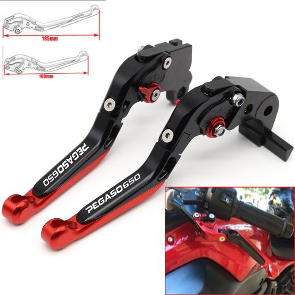 

motorcycle cnc adjustable foldable brake clutch levers for aprilia pegaso 650 1992-1996 1993 1994 1995 with logo(pegaso650) brakes
