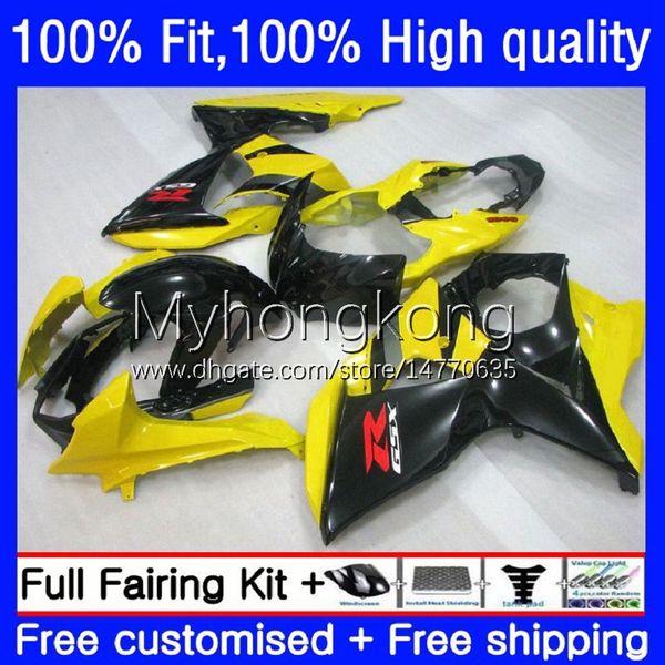 Fairings de injeção para suzuki k9 gsxr 1000 cc 1000cc preto amarelo 09-16 28NO.25 GSX-R1000 GSXR1000 09 10 11 12 13 14 15 GSXR-1000 2009 2011 2012 2015 2015 2016 OEM corpo