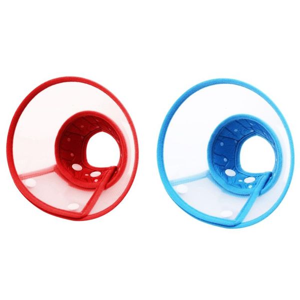

cat collars & leads 2 pcs dog elizabethan non-toxic wound healing cone pet anti bite collar, s, red blue