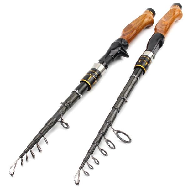 

boat fishing rods carbon spinning casting rod travel lure trout weight 5-20g carp wooden handle pole