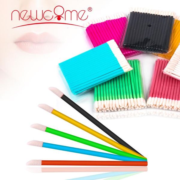 

lip pencils come 50pcs/lot disposable brush lipstick glossy wands pen cleaner applicator eyeshadow gloss makeup brushes tools