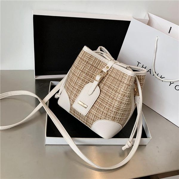 

evening bags womens handbags red small women's fashion woven shoulder bucket versatile style messenger bag purses
