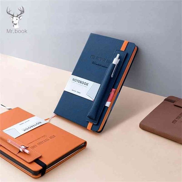 Planejador de escritório de couro PU negócio notebook escolar artigos de papelaria suprimentos agenda organizer caneta inserir bolsa 210611