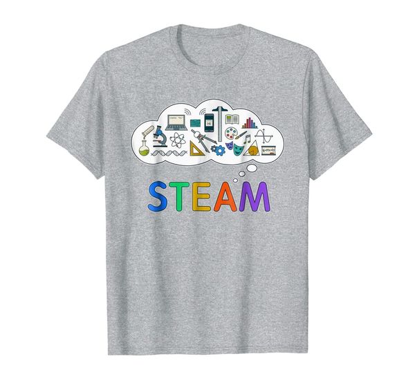 

steam teacher and student back to school stem shirt, White;black