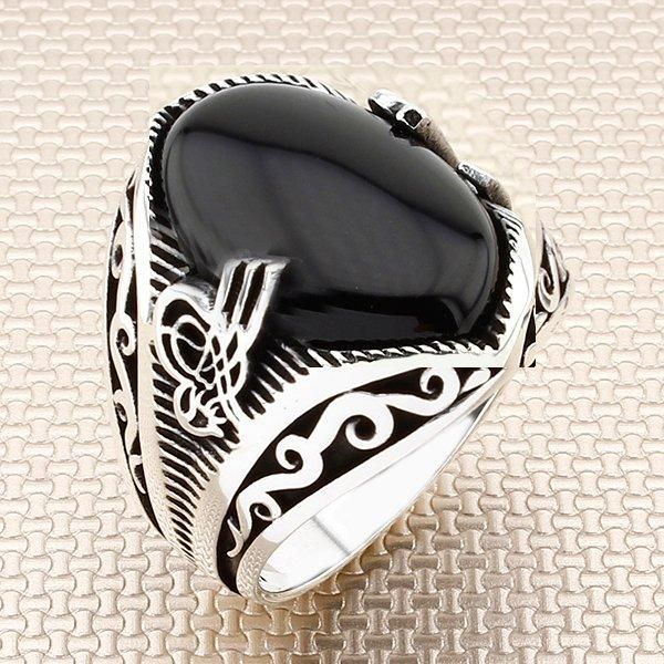 

cluster rings d men's ring 925 silver onyx special offer for a limited time buy two pieces and get the third free, Golden;silver
