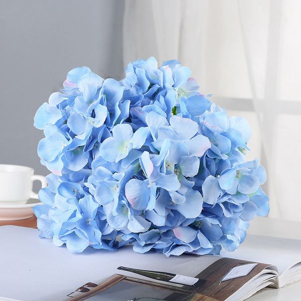 NOVO Design Design Artificial Silk Hydrangea Flor Head Wedding Bouquet Decoration ou DIY Production Backdrop 2143 V2