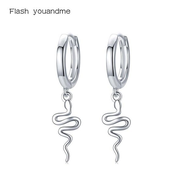 

hoop & huggie elegant snake fashion animal simple earrings 925 sterling silver for women girls gold color hypoallergenic fine jewelry, Golden;silver