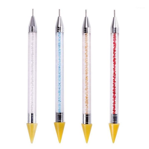 

piece diamond painting double head point drill pen dot nail art rhinestone picker drop ship1, Silver