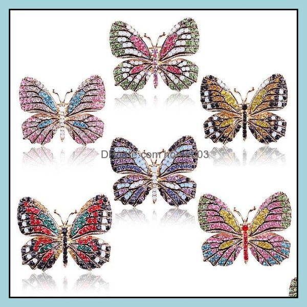 

pins jewelryfashion colorf butterfly brooches metal crystal rhinestones cutout brooch animal pins banquet wedding bouquet gifts drop delive, Gray
