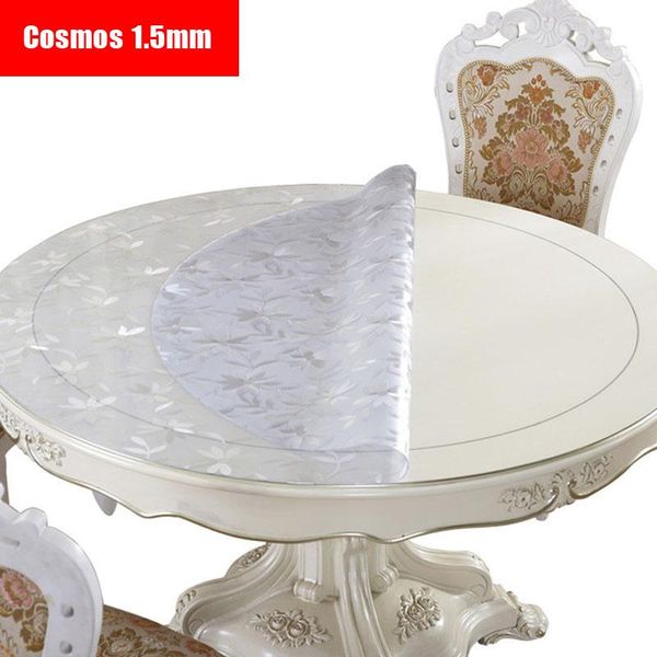 

1.5mm round tablecloth pvc soft glass table cover waterproof oilproof floor mat carpet chair home decoration cloth