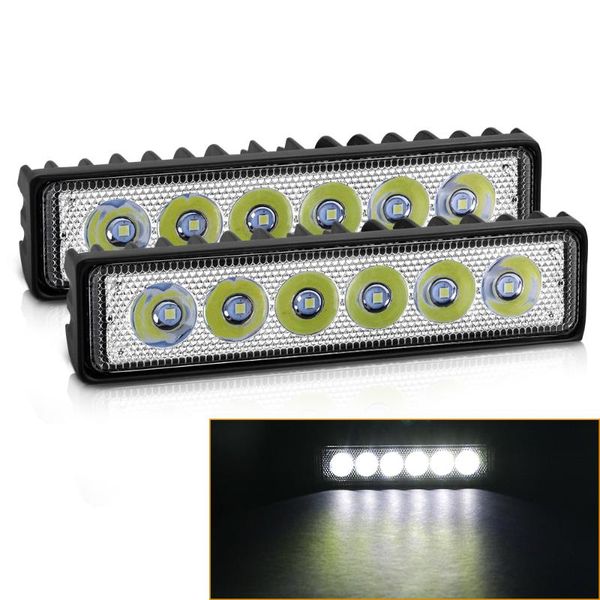 

working light led headlights 18w 6led bar for auto motorcycle truck boat tractor trailer 4x4 offroad 12v 24v spotlight