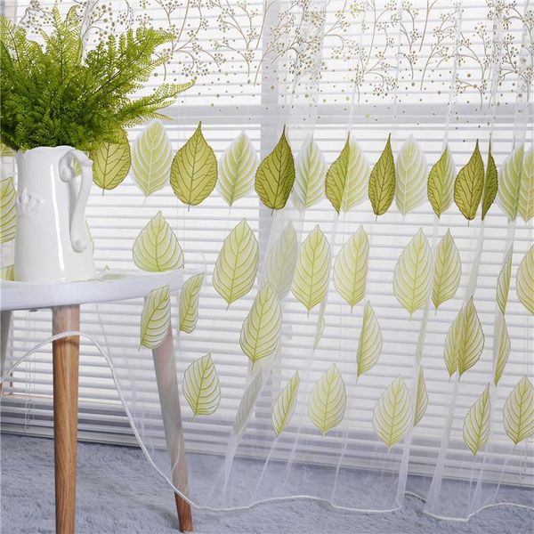 

curtain & drapes american tulle curtains flower leaf for living room kitchen green bedroom window treatment