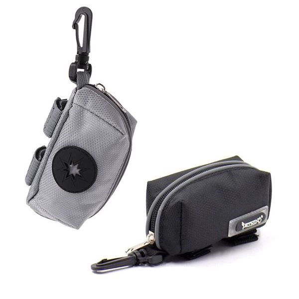 

dog travel & outdoors 1pc waste pet puppy pick-up bags poop bag holder hook pouch portable black/gray c42