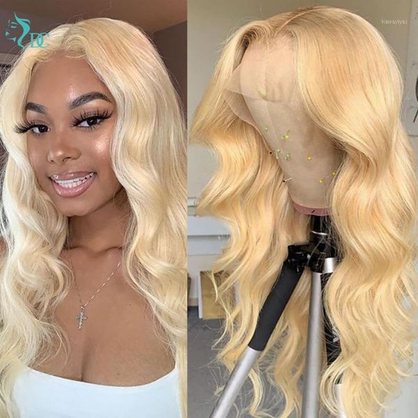 

honey blonde lace front wig pre plucked brazilian 13x4x1 body wave human hair with baby for black women1, Black;brown