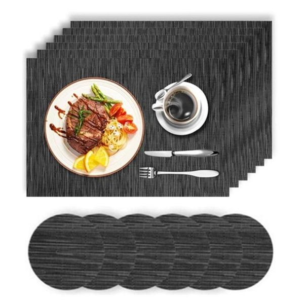 

mats & pads 12pcs floral placemats heat resistant placemat for dining table crossweave woven non slip wipe clean kitchen