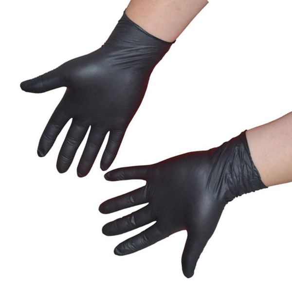 

disposable gloves 100pcs black latex powder exam tattoos - size