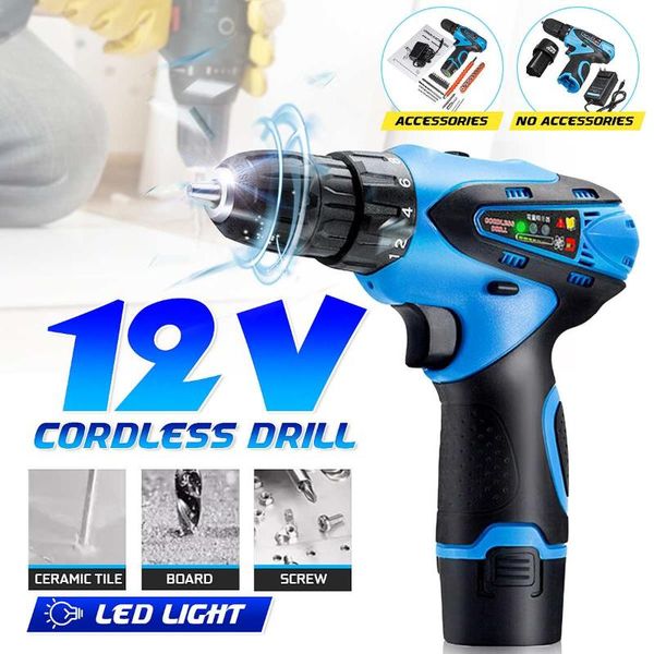 

professiona electric drills 12v cordless drill drilling machine bolt driver battery screwdriver power tool impact electrician