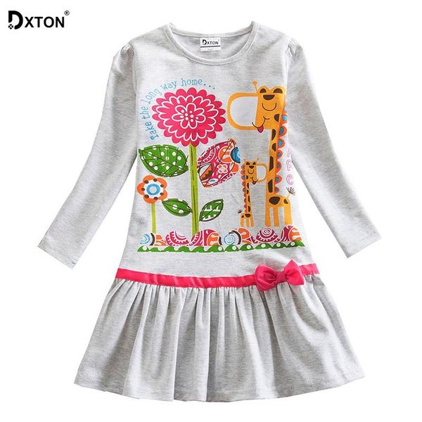 

girl's dresses dxton girl clothes long sleeve kids dress for flower princess with animal vestdios 2021 girls winter ld6661 mix, Red;yellow