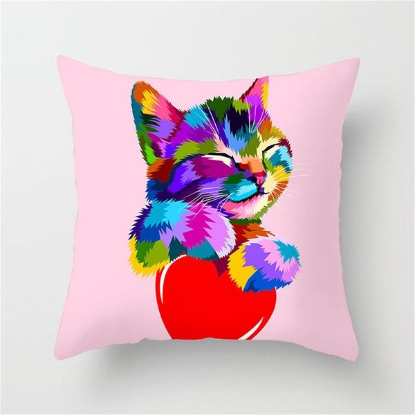 

fuwatacchi mult-color animal cushion cover cat wolf horse zebra fish throw pillow decorative sofa case pillowcase cushion/decorative