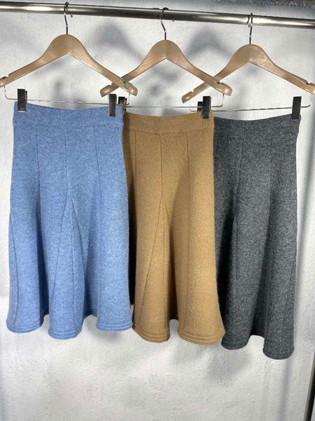 

skirts ladies 2021 fashion solid color high waist wool skirt 1219, Black