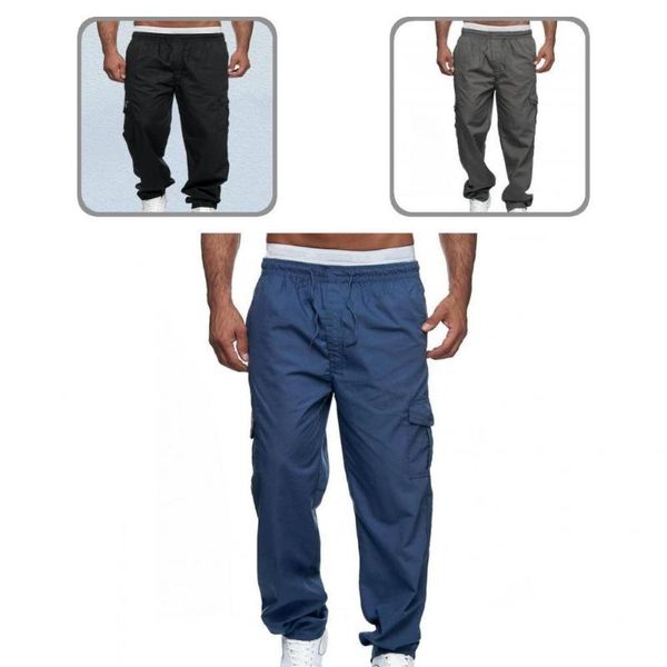 

men's pants trendy casual autumn sweat absorption full length, Black