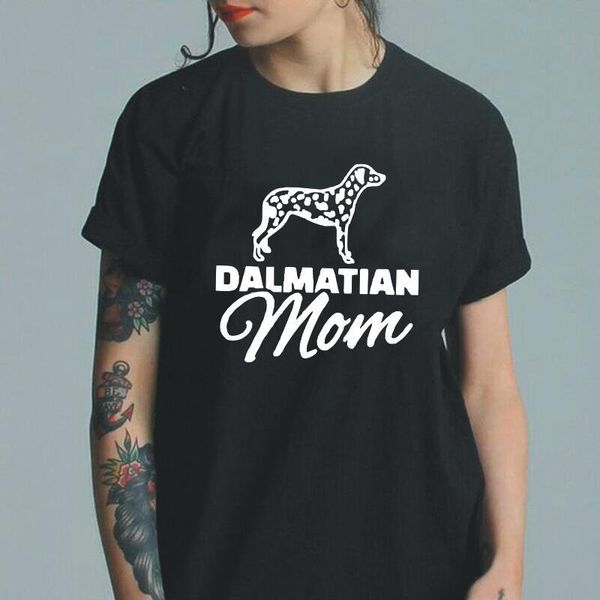 

women's t-shirt summer casual plus size harajuku shirt dog lover tee femme dalmatian mom short sleeve t women camisas de mujer, White