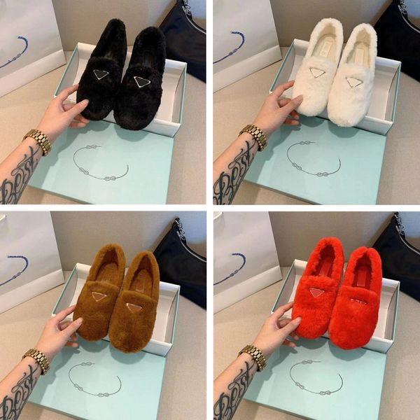 

winter lady sandals casual shoe luxury designer shoes fashion warm fluffy mink comfortable and light womens slipper, Black