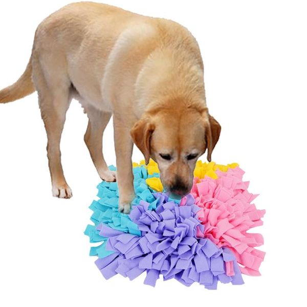 

kennels & pens dog snuffle mat hand woven sniffing pad soft pet nose work smell training feeding foraging skill blanket pla