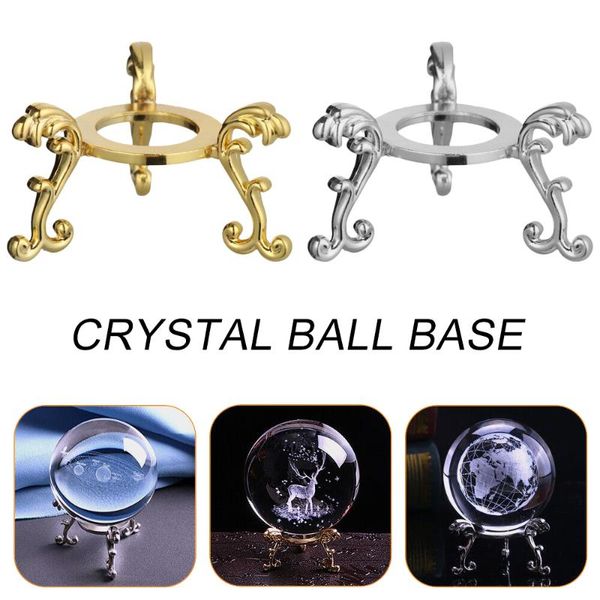 

decorative objects & figurines 1pc figurine crystal ball base sphere stone support metal holder display stand pography props deskornamen