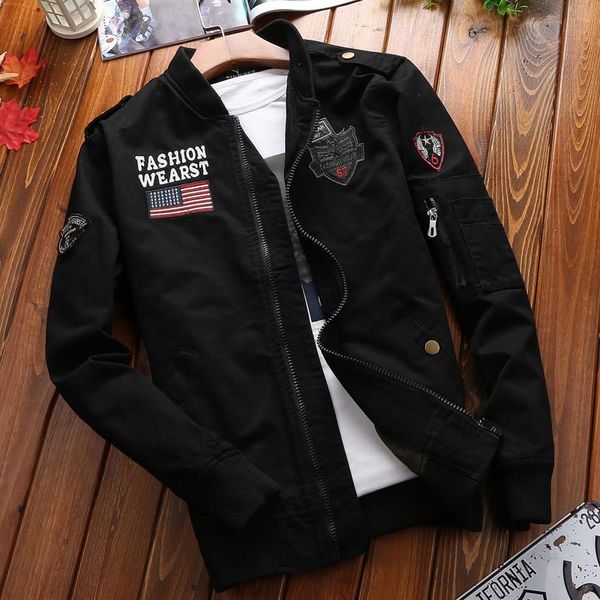

fashion jacket men's military coat spring and autumn air force, Black;brown