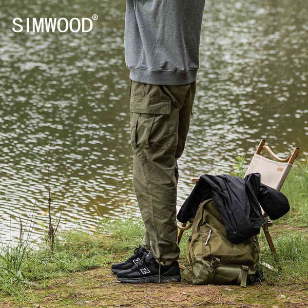 SIMWOOD 2021 Autunno Nuovi Pantaloni cargo affusolati allentati Pantaloni militari Pantaloni da trekking tattici alla caviglia Pantaloni da lavoro stile Safari Outdoor H1223