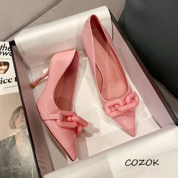 

dress shoes women pink 2021 fashion korean high heels casual elegant, Black