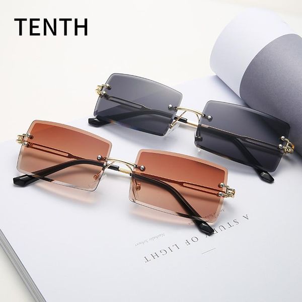 

sunglasses frameless square metal women fashion gradient trimmed sun glasses, White;black